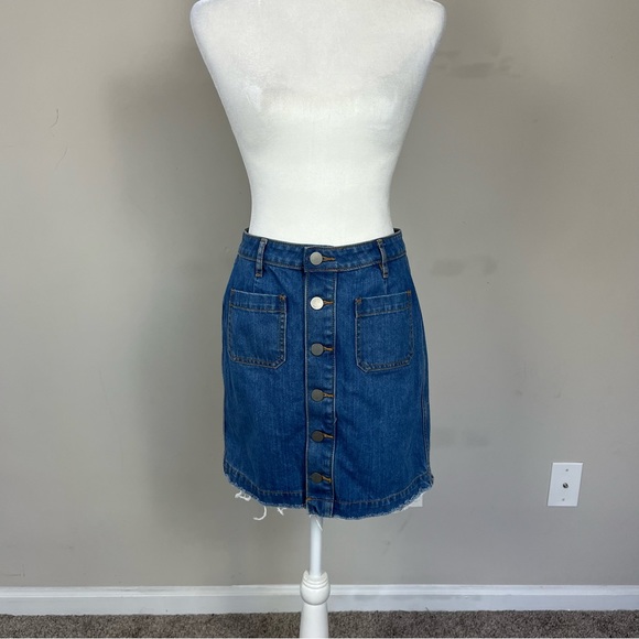 LOFT OUTLET BUTTON UP DENIM SKIRT SIZE 2 PETITE - Picture 4 of 12